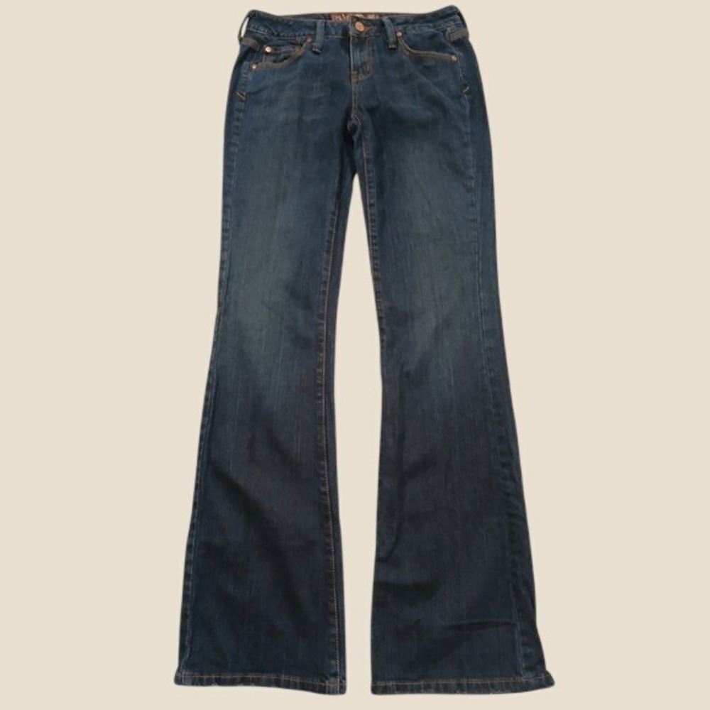Hint Jeans Womens Dark Wash Flare Leg Low Rise Denim Blue Size 29x31.5
